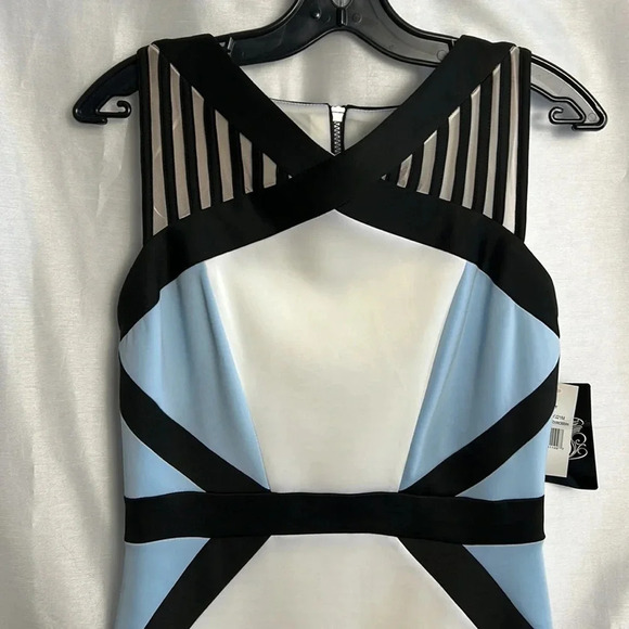 JAX dress size 6 ,NEW! fitted sleeveless geometric,flattering,mesh,geometric - Picture 5 of 13